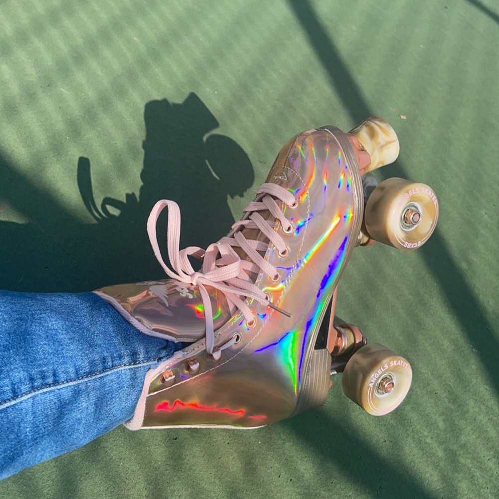 Size 9 holographic skates